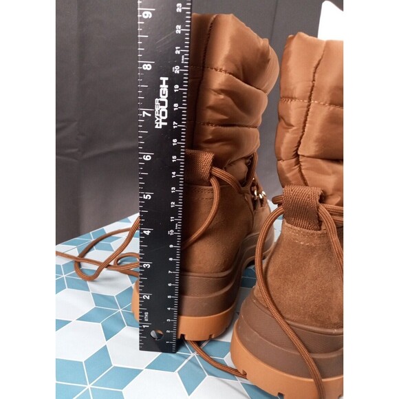 Zara Women Brown Lace Up High Ankle Winter Boots Size 8 - Picture 8 of 8